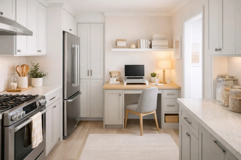 Bright kitchen workspace blend